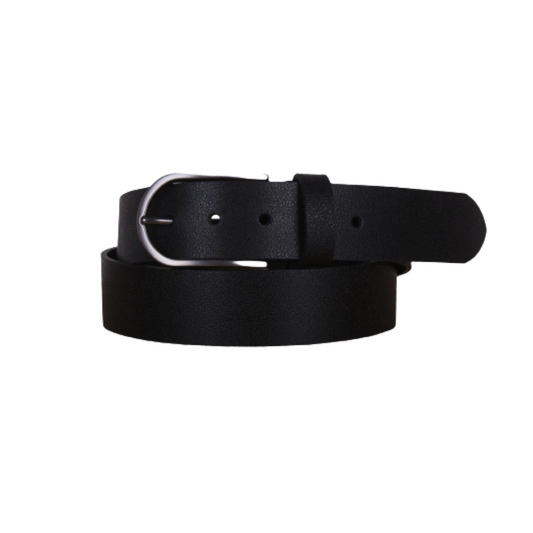 Leather Casual  Black Color Belt With Metallic Buckle