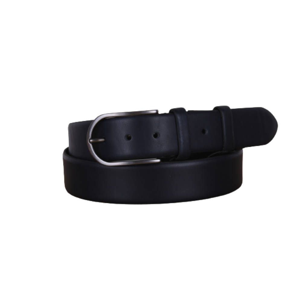 Classic Men's Leather Horseshoe Metallic Buckle Blue Belt