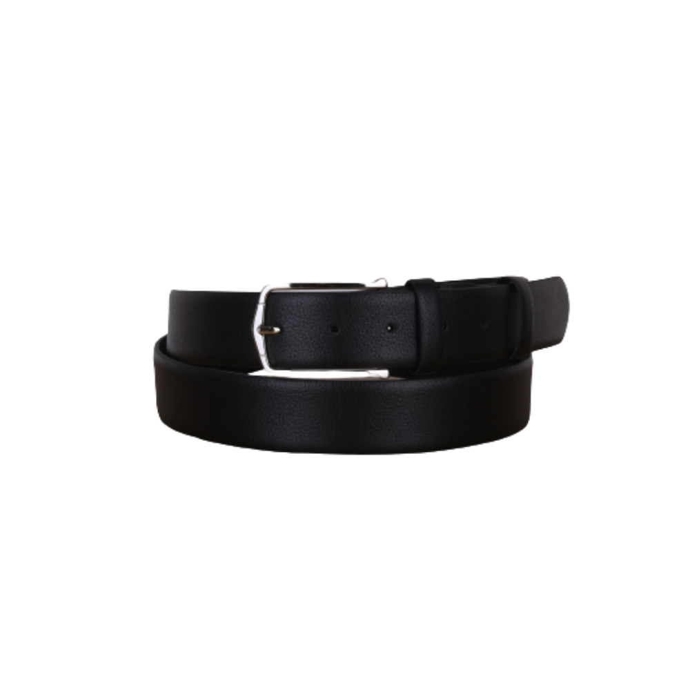 Leather Black Color Metallic Buckle Belt