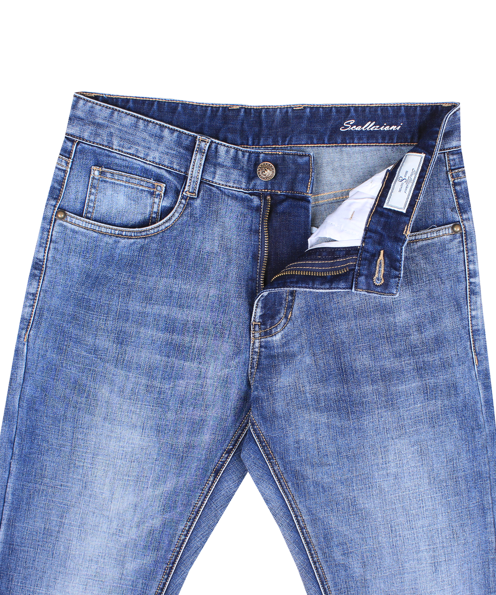 Scallezioni Men's Regular Fit Straight Jeans