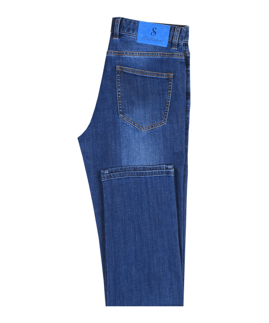 Scallezioni Men's Flex Waist Blue Jeans