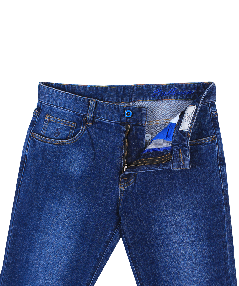 Scallezioni Men's Flex Waist Blue Jeans