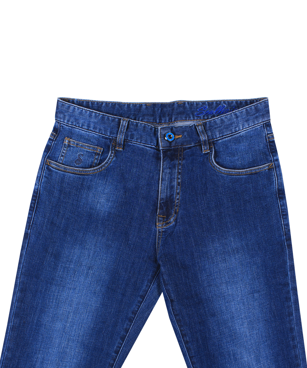 Scallezioni Men's Flex Waist Blue Jeans