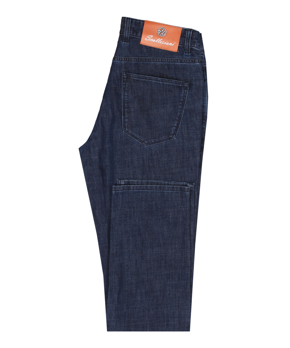 Scallezioni Men's Regular Fit Dark Blue Jeans