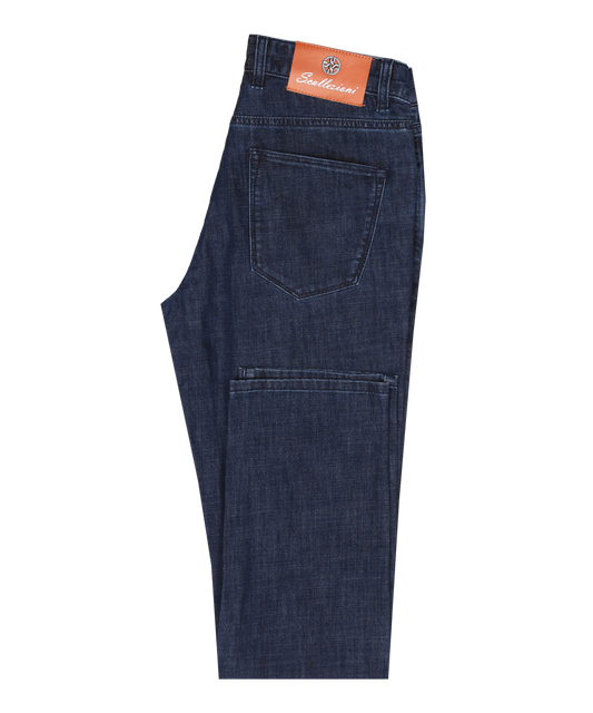 Scallezioni Men's Regular Fit Dark Blue Jeans