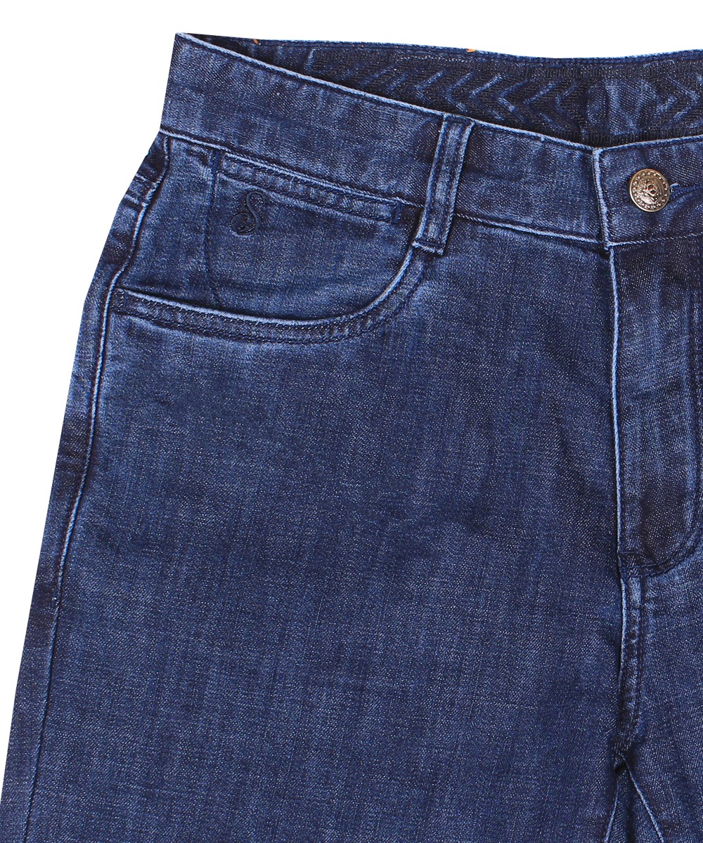 Scallezioni Men's Regular Fit Dark Blue Jeans