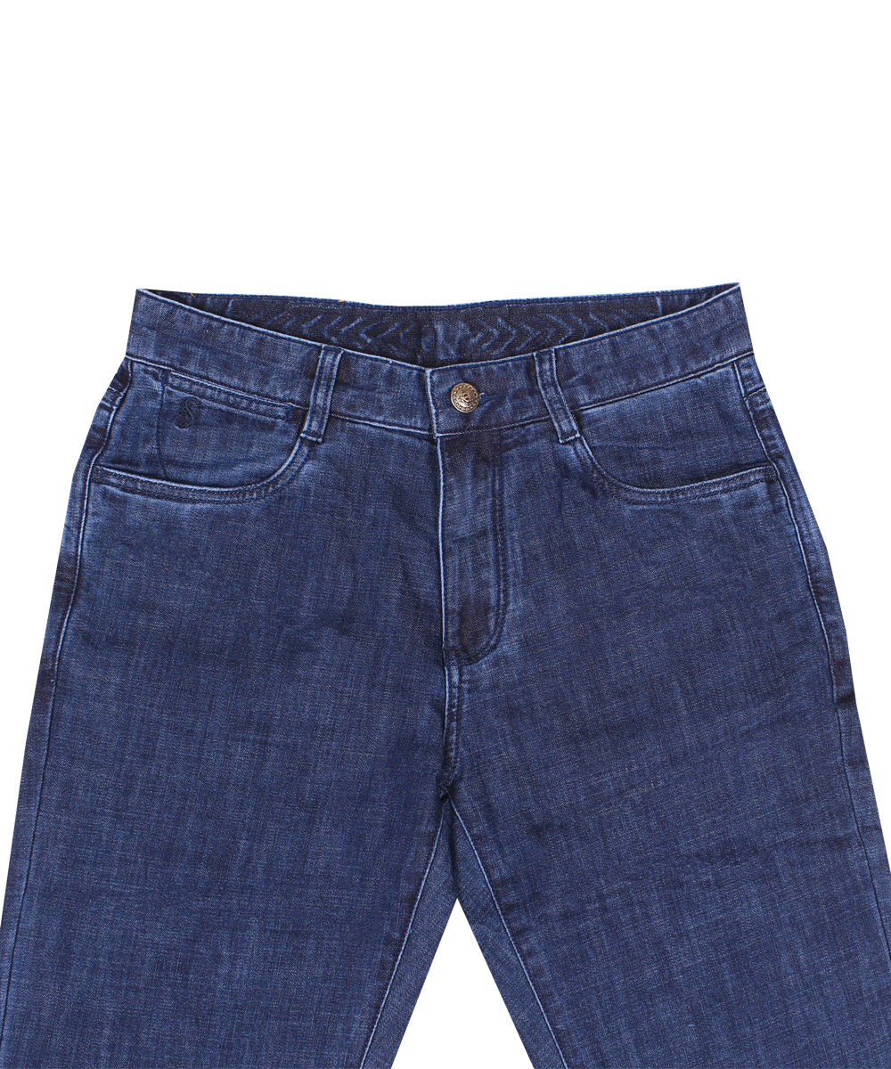 Scallezioni Men's Regular Fit Dark Blue Jeans