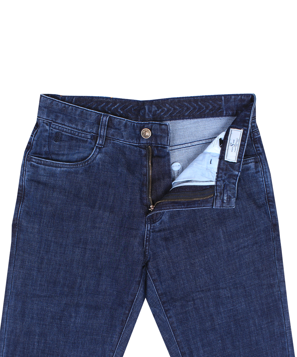 Scallezioni Men's Regular Fit Dark Blue Jeans