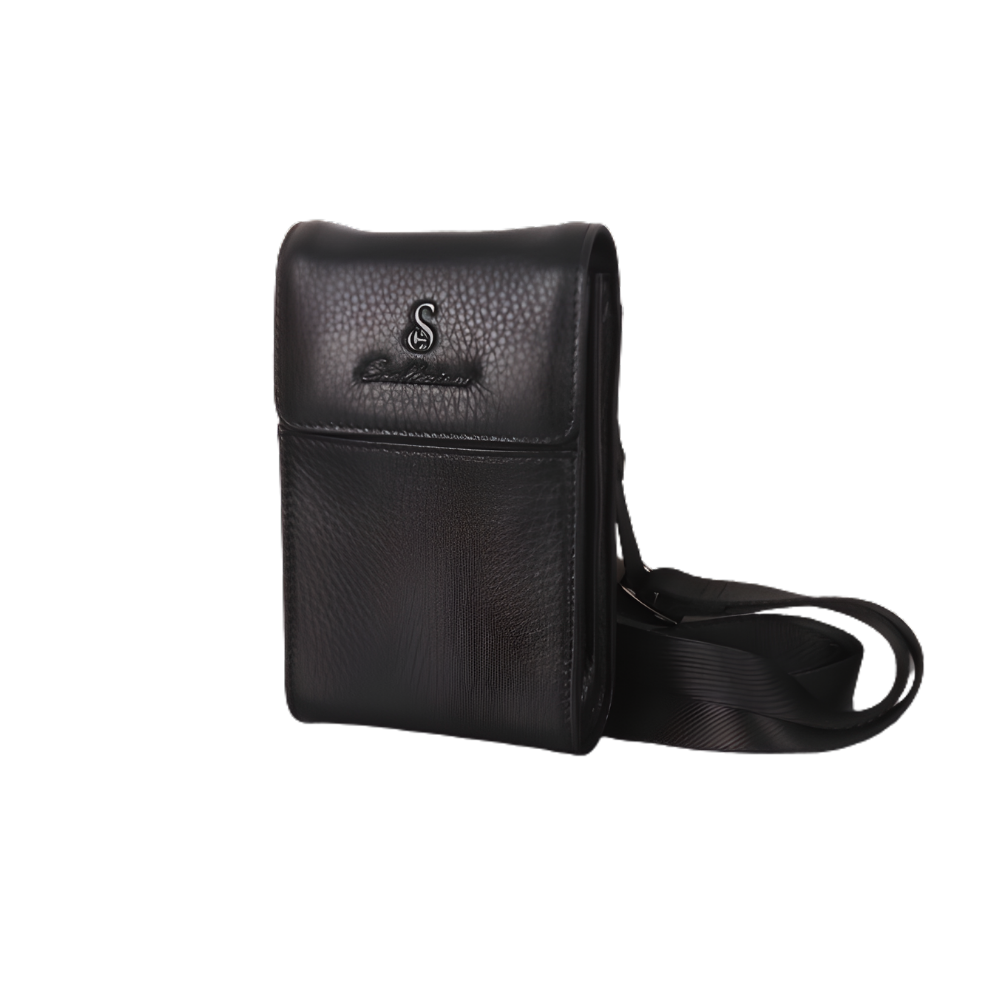 Black Leather Travel Neck Wallet