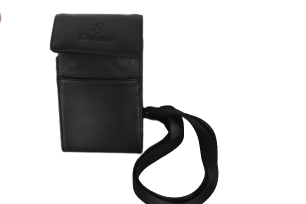 Black Leather Travel Neck Wallet