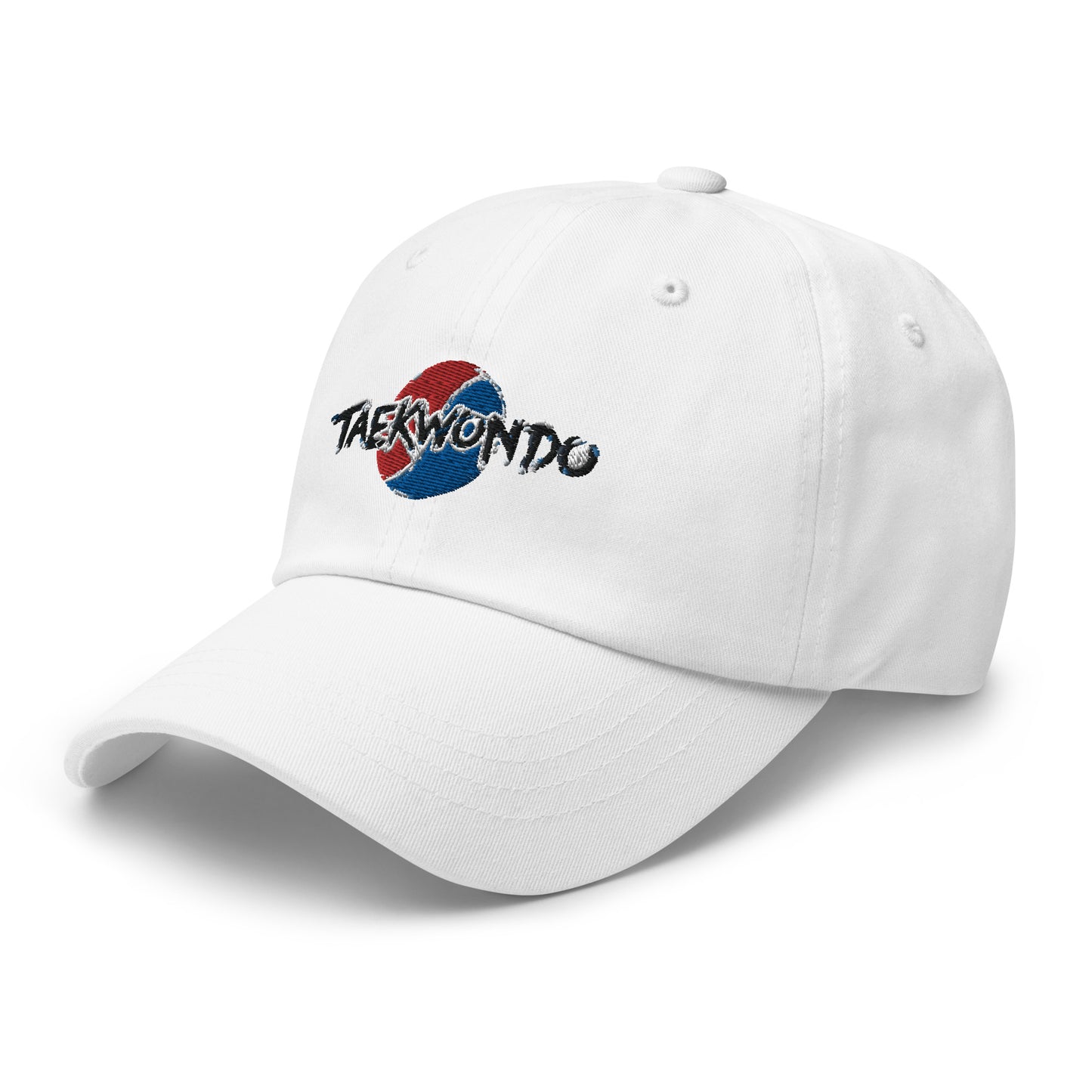 White Taekwondo printed  hat