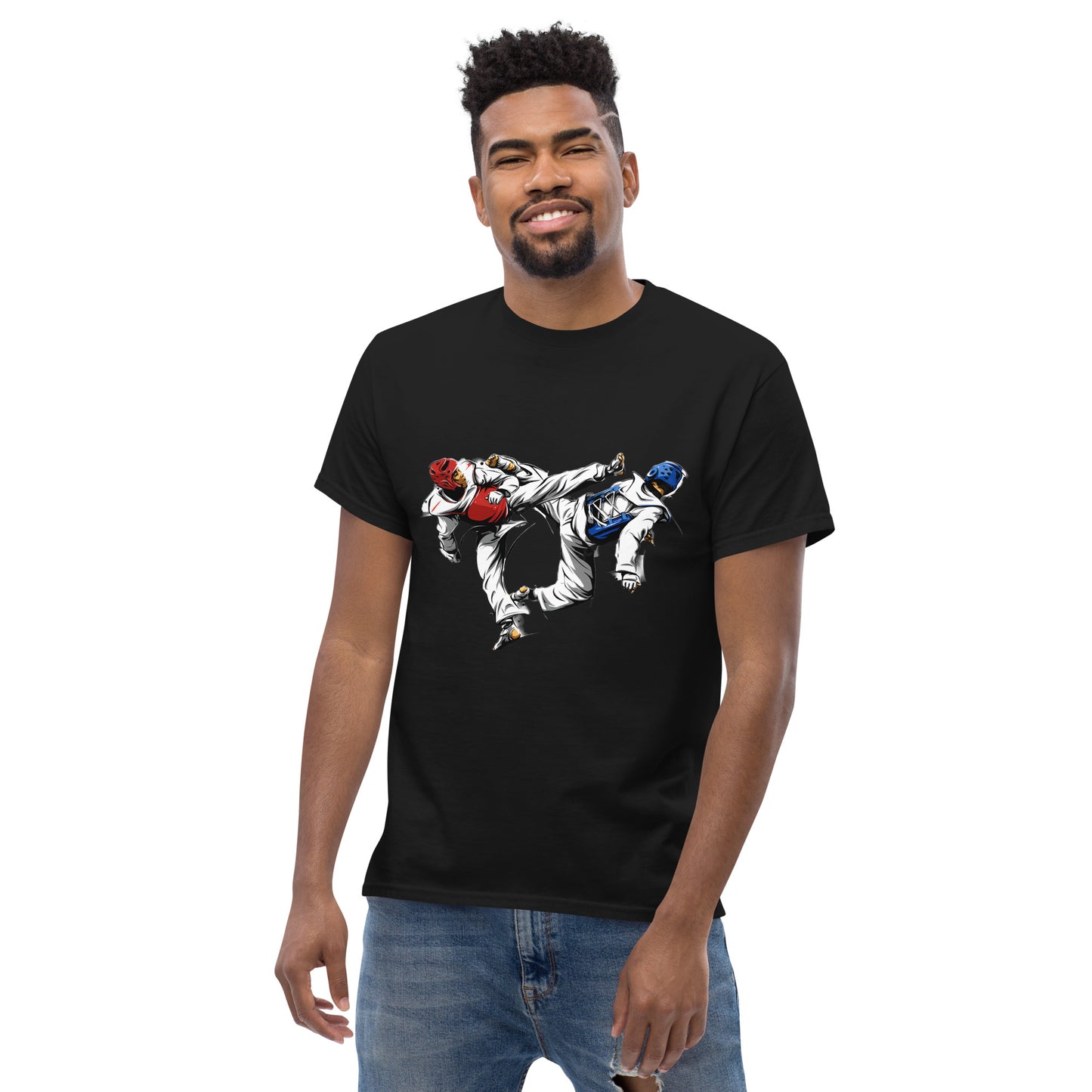 Taekwondo Printed  Black T-Shirt