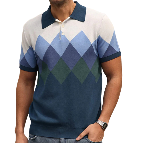 Men's Casual Knit Short Sleeve Polo