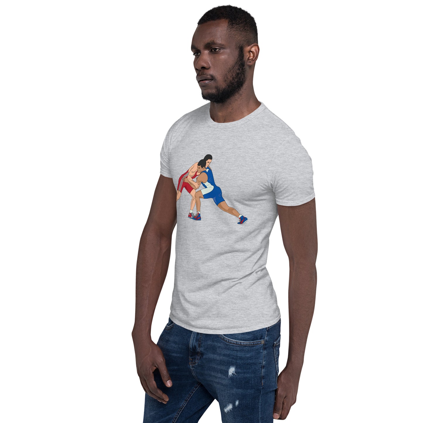 Short-Sleeve Unisex T-Shirt With Wrestling Printing