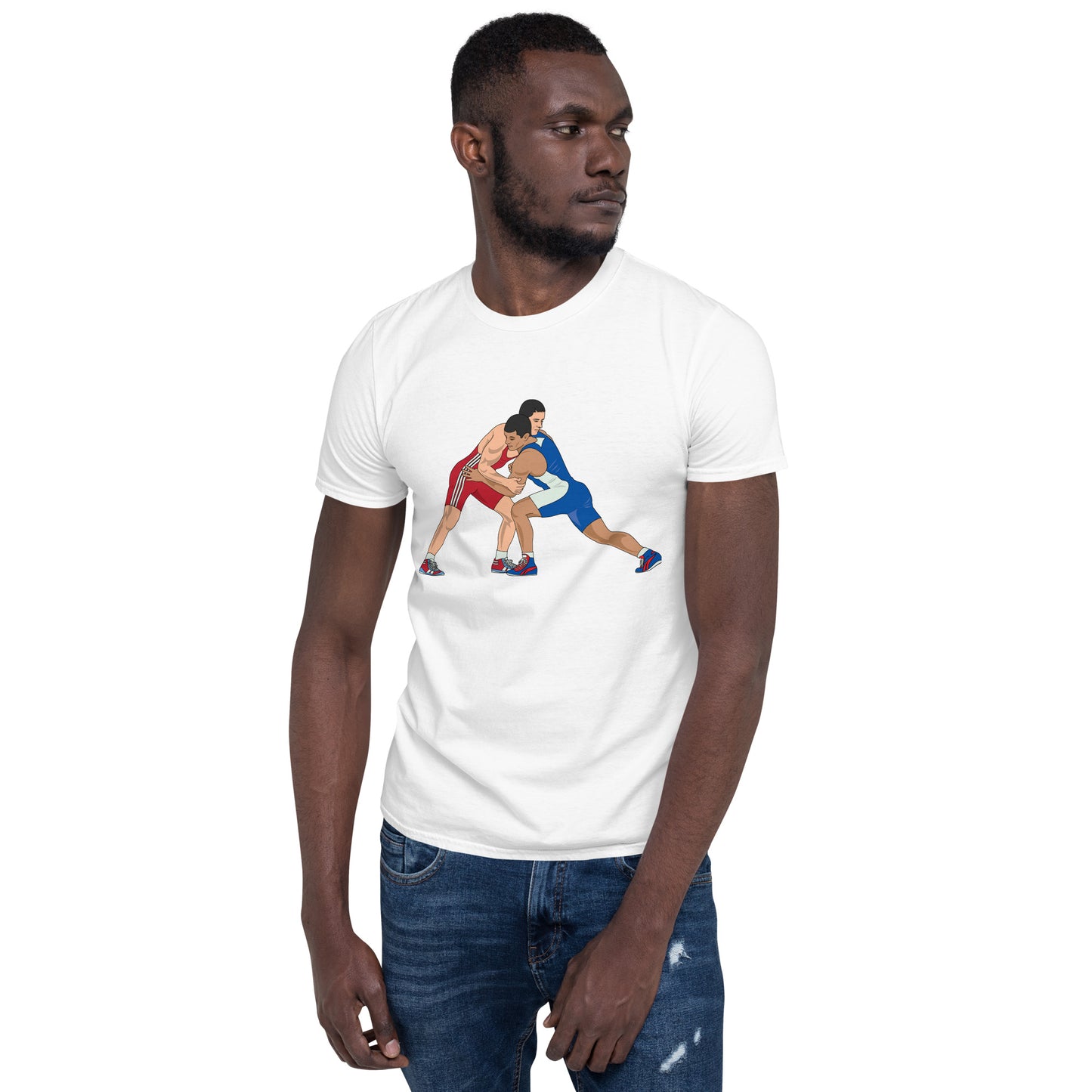 Short-Sleeve Unisex T-Shirt With Wrestling Printing