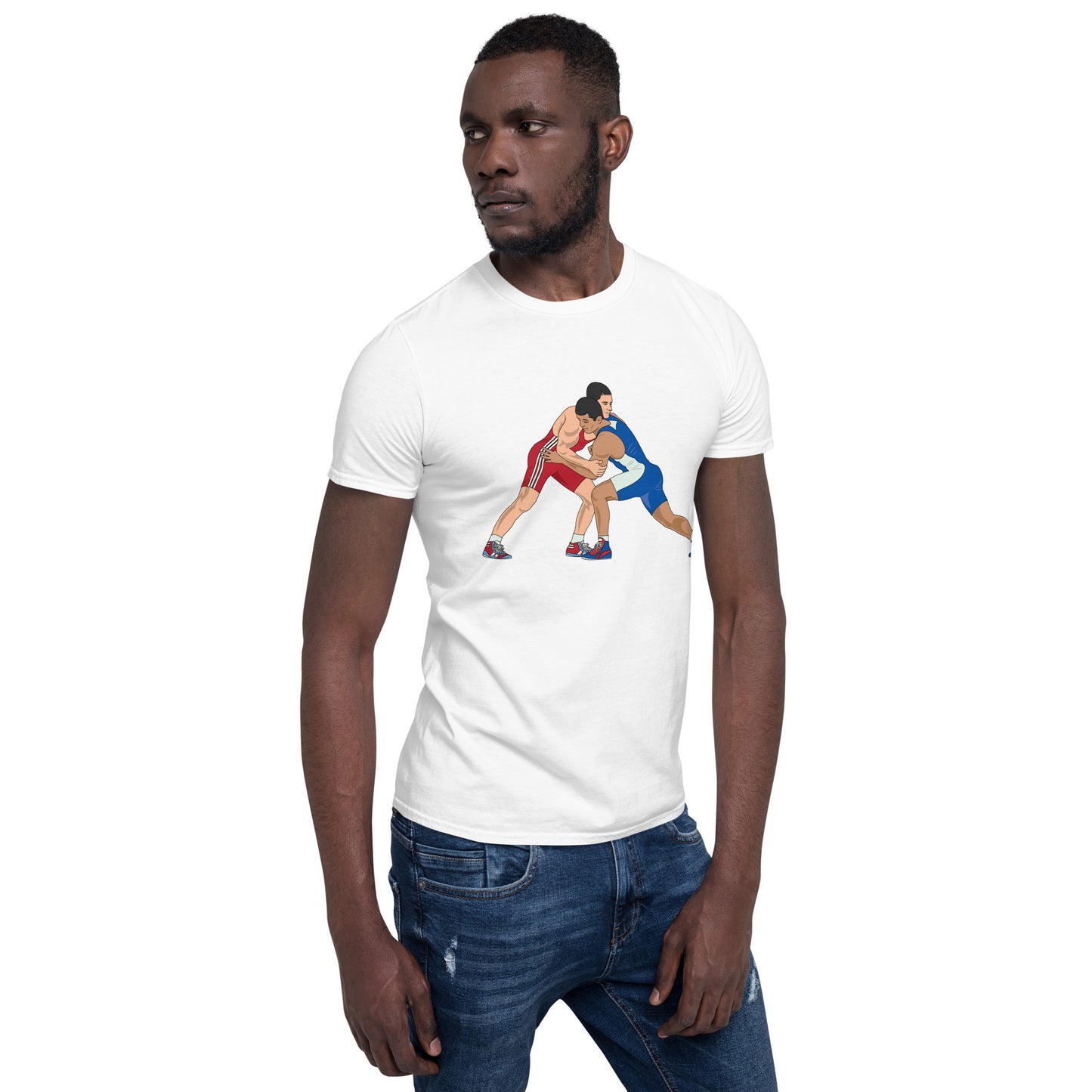 Short-Sleeve Unisex T-Shirt With Wrestling Printing